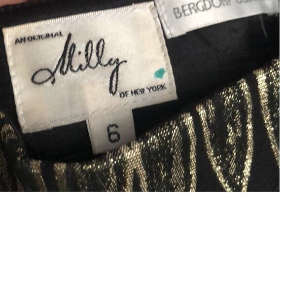 NWT Milly of New York Black and Gold Patterned Dress - Size 6 - Picture 10 of 10